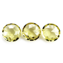 LEMON QUARTZ ROSE CUT BRIOLETTE ROUND WITH (TWO FULL DRILL) 16MM 10.06 Cts.