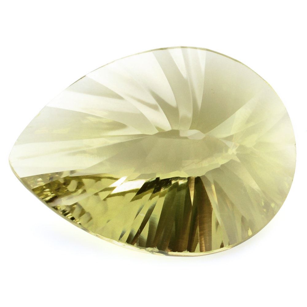 LEMON QUARTZ CONCAVE BRIOLETTE PEAR 20X15MM 11.30 Cts.