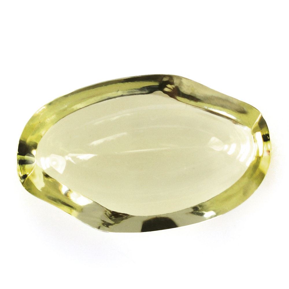 LEMON QUARTZ SWIRL CUT LEAF 16X10MM 6.01 Cts.
