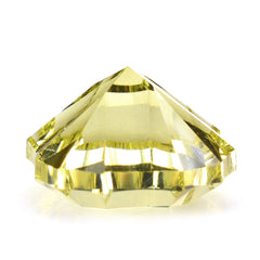 LEMON QUARTZ CONCAVE NINETY CUT CUSHION 15MM 12.41 Cts.