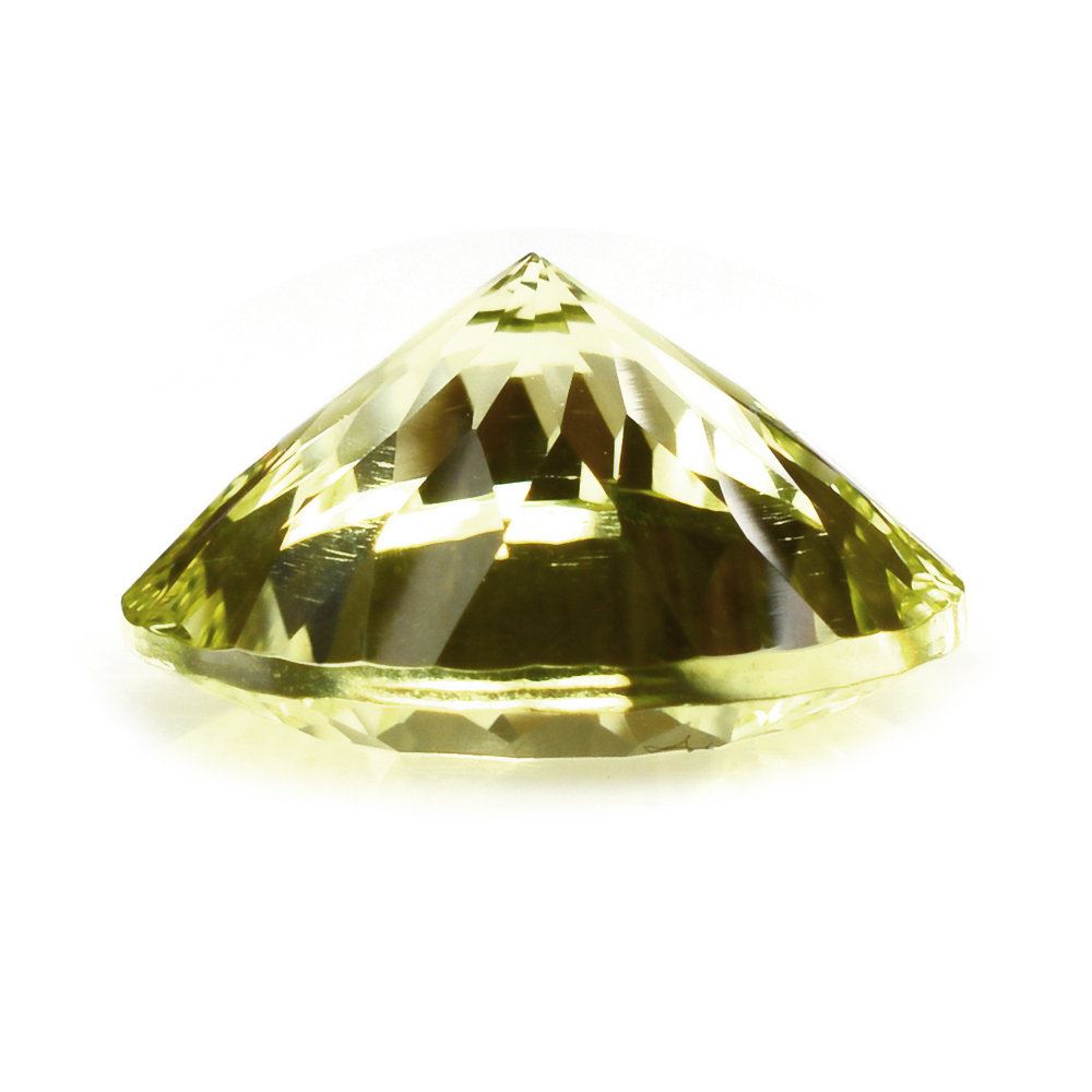 LEMON QUARTZ CONCAVE CUT ROUND 14MM 7.55 Cts.