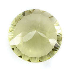 LEMON QUARTZ CONCAVE CUT ROUND 14MM 7.55 Cts.