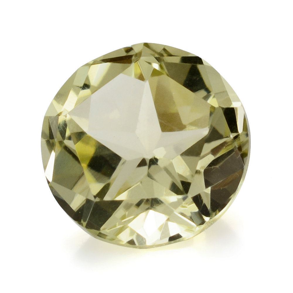 LEMON QUARTZ PENTAGON ROUND WITH STAR CUT BACK 12MM 6.05 Cts.