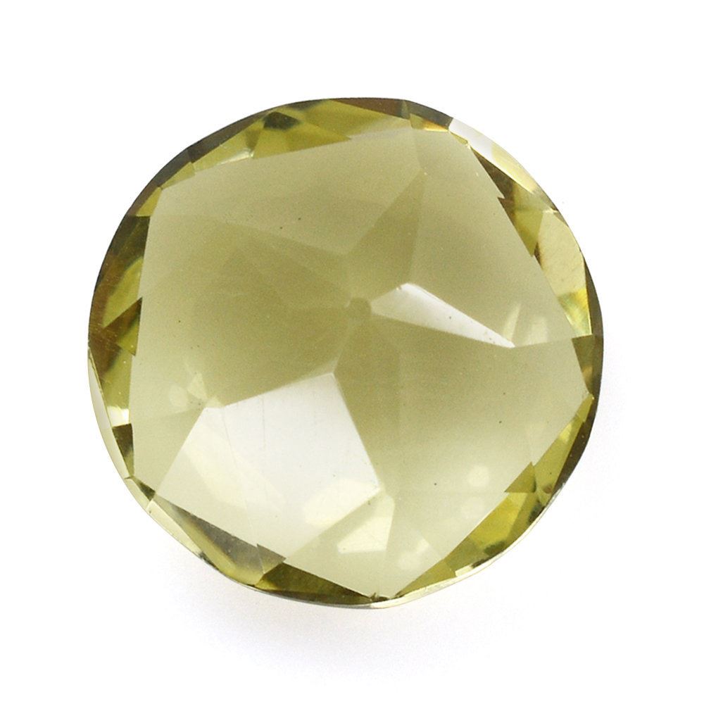 LEMON QUARTZ PENTAGON ROUND WITH STAR CUT BACK 12MM 6.05 Cts.