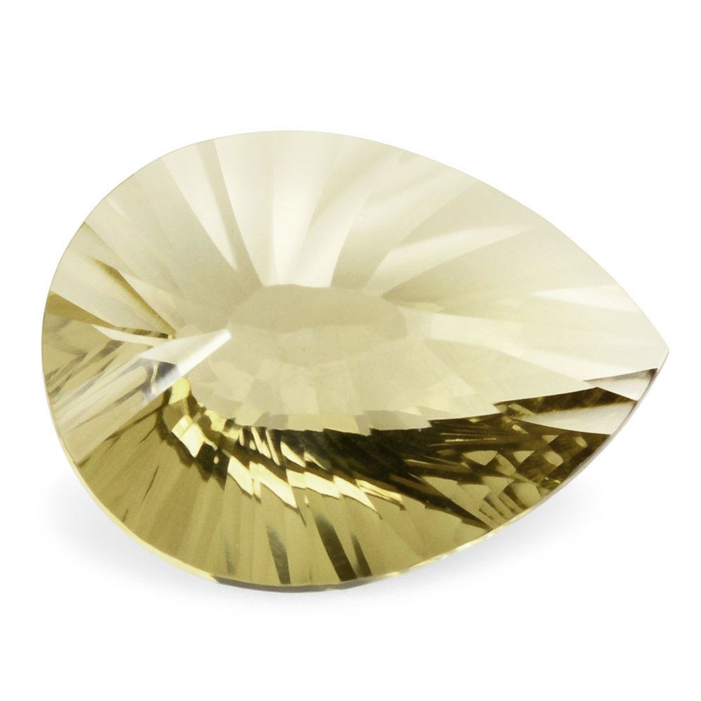 LEMON QUARTZ CONCAVE BRIOLETTE PEAR (OFF COLOR) 20X15MM 11.30 Cts.