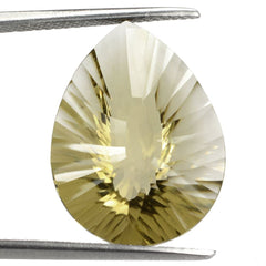 LEMON QUARTZ CONCAVE BRIOLETTE PEAR (OFF COLOR) 20X15MM 11.30 Cts.