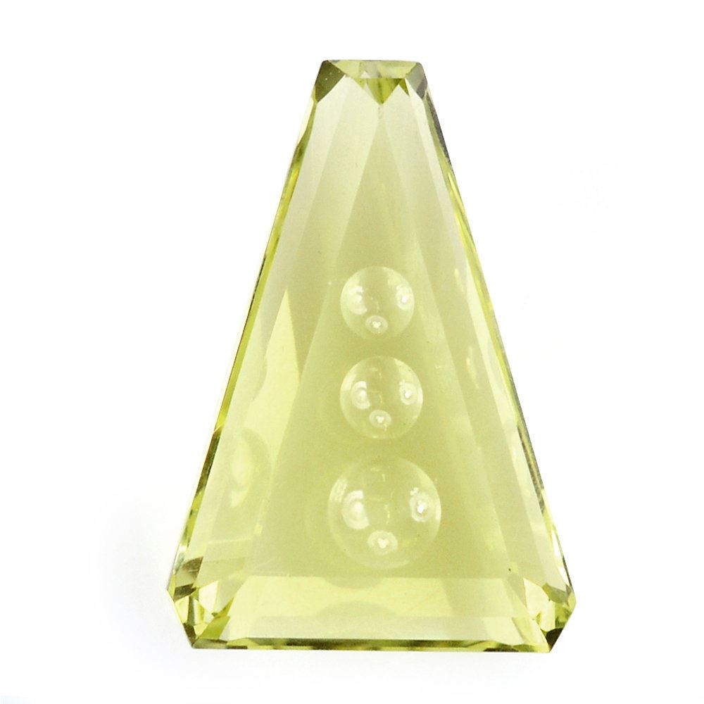 LEMON QUARTZ SUPPER BUBBLE TRAPEZOID 13X9MM 3.28 Cts.