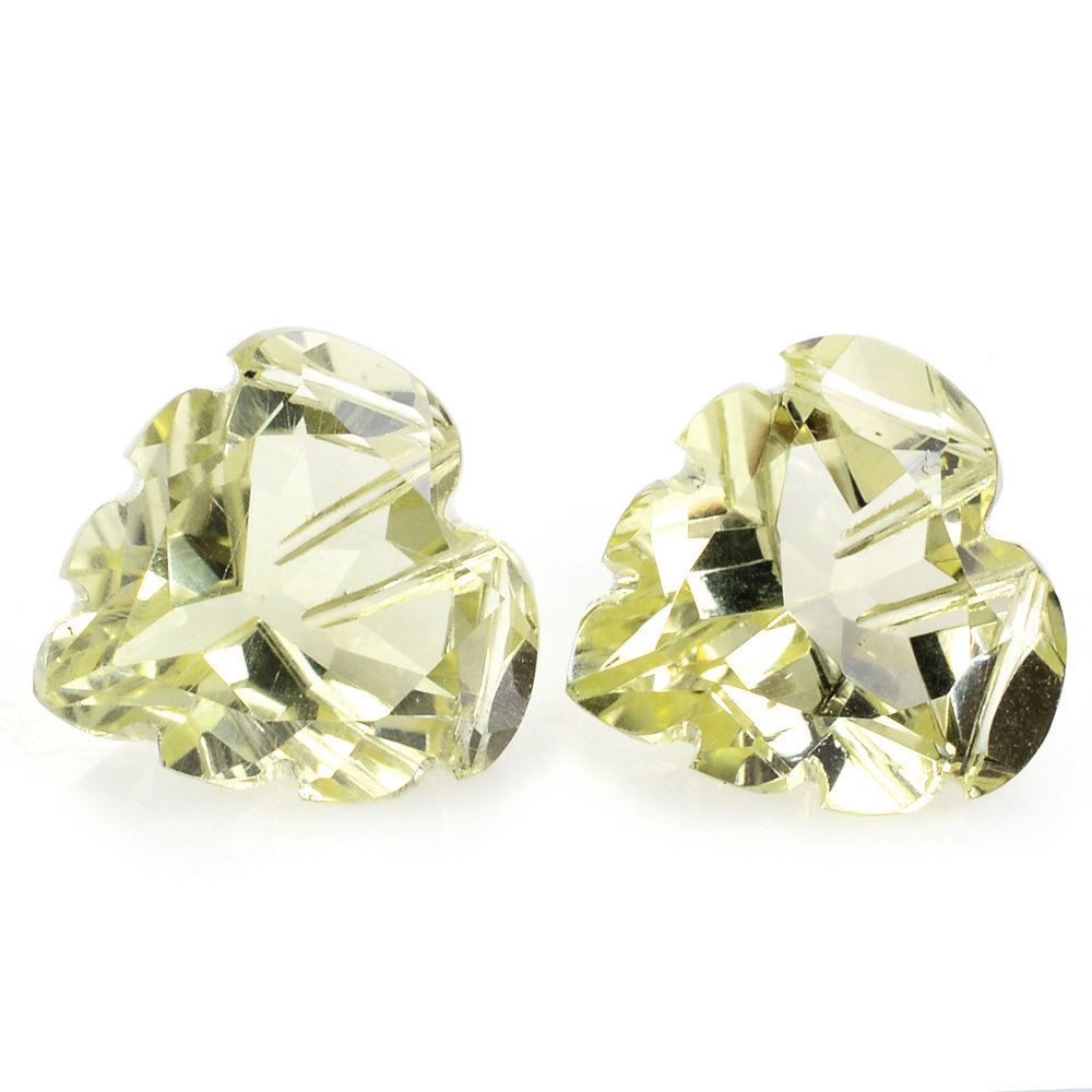 LEMON QUARTZ CARVED HEARTS 12MM 5.40 Cts.