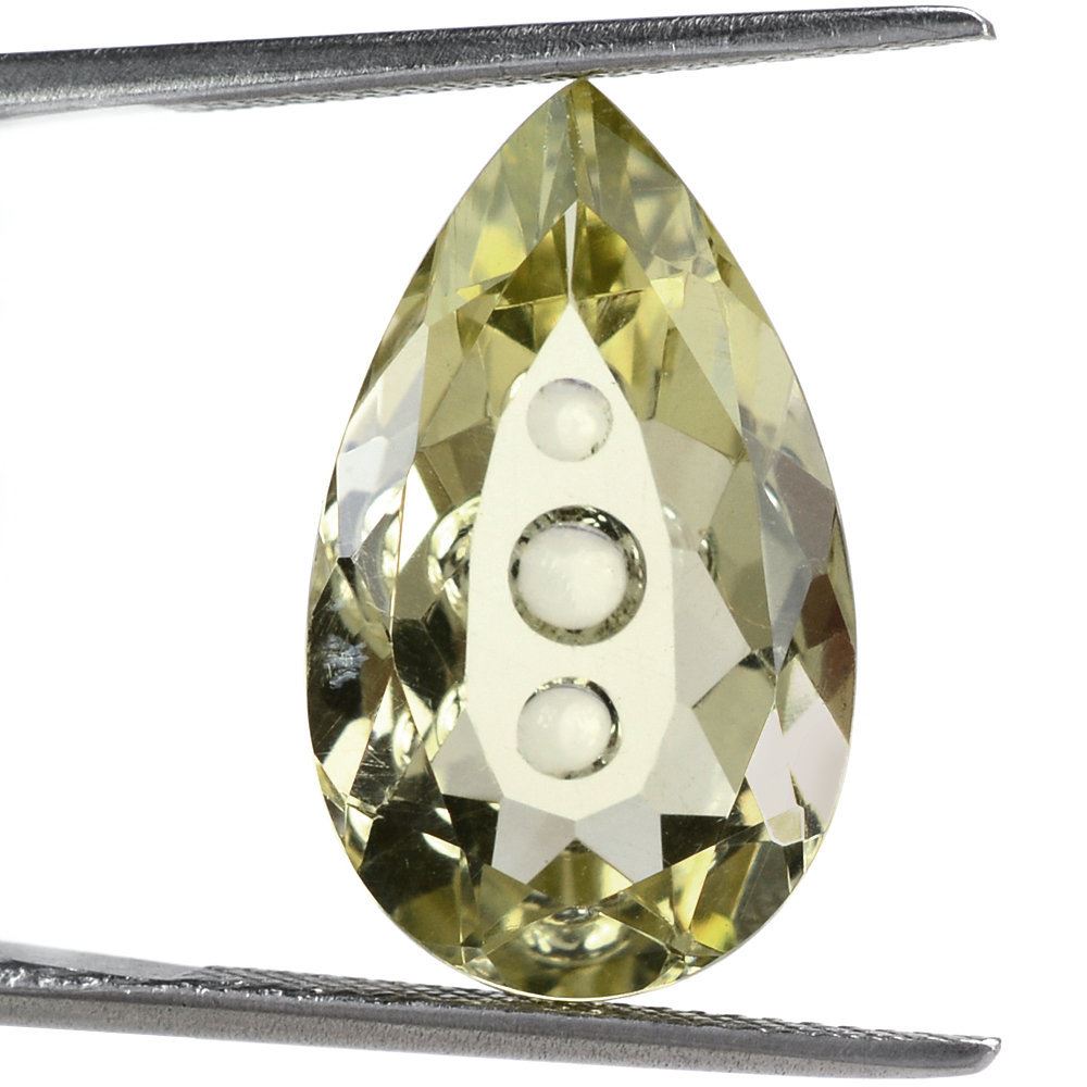 LEMON QUARTZ SUPPER BUBBLE PEAR 20X12MM 9.46 Cts.