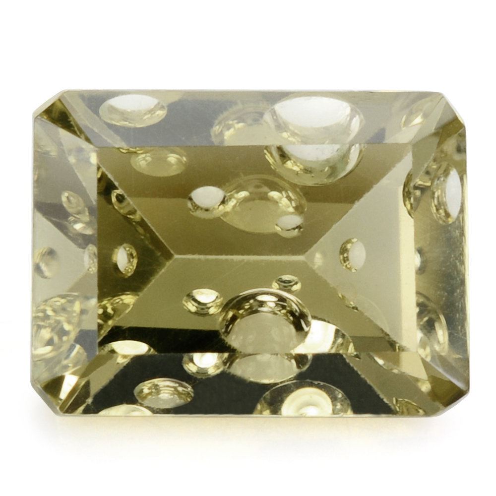 LEMON QUARTZ SUPPER BUBBLE OCTAGON 16X12MM 9.80 Cts.