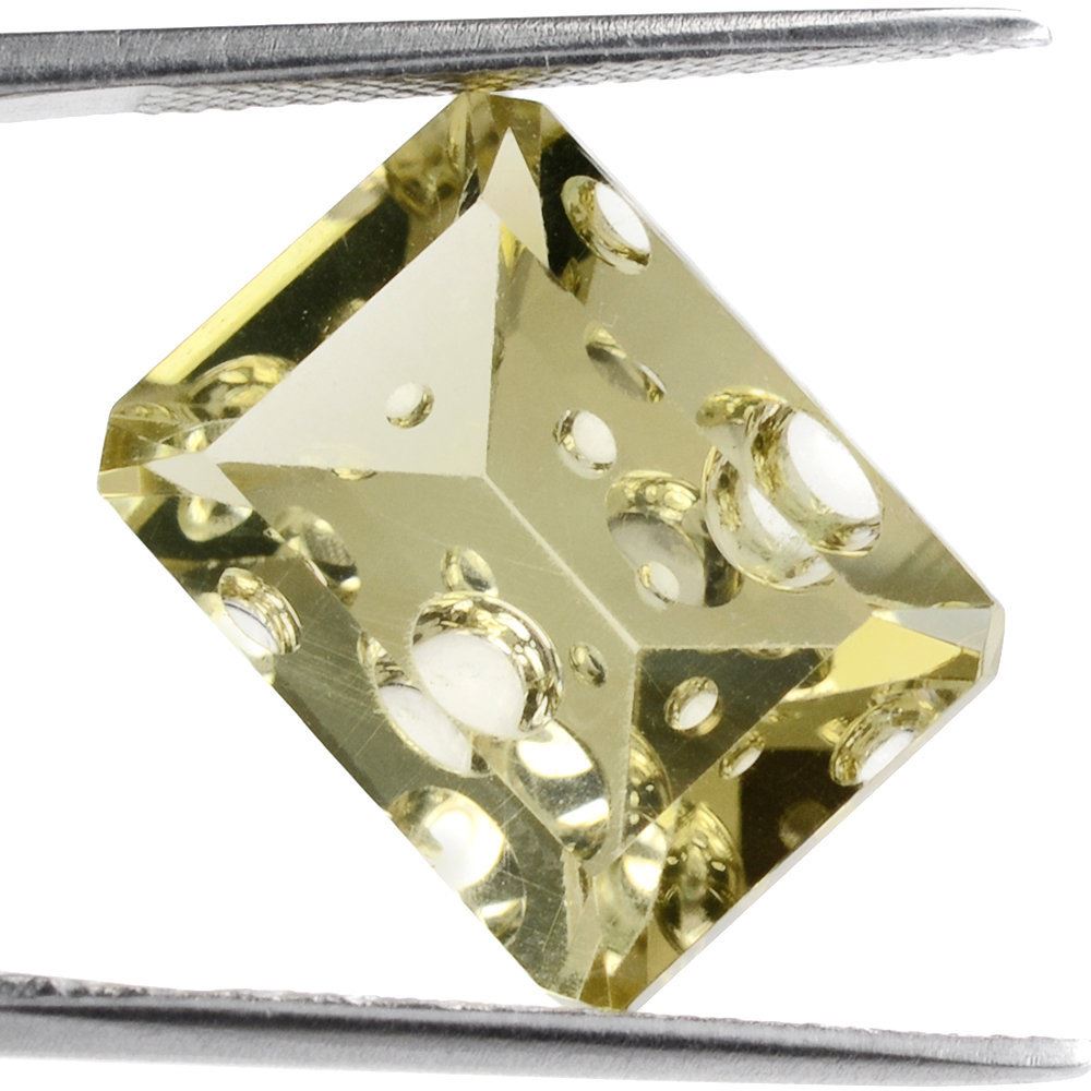LEMON QUARTZ SUPPER BUBBLE OCTAGON 16X12MM 9.80 Cts.