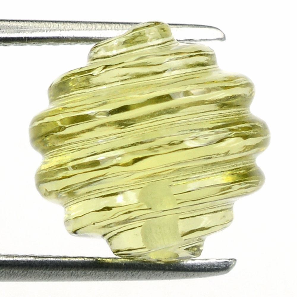 LEMON QUARTZ CONCAVE BALL (HALF DRILL) 12MM 10.08 Cts.