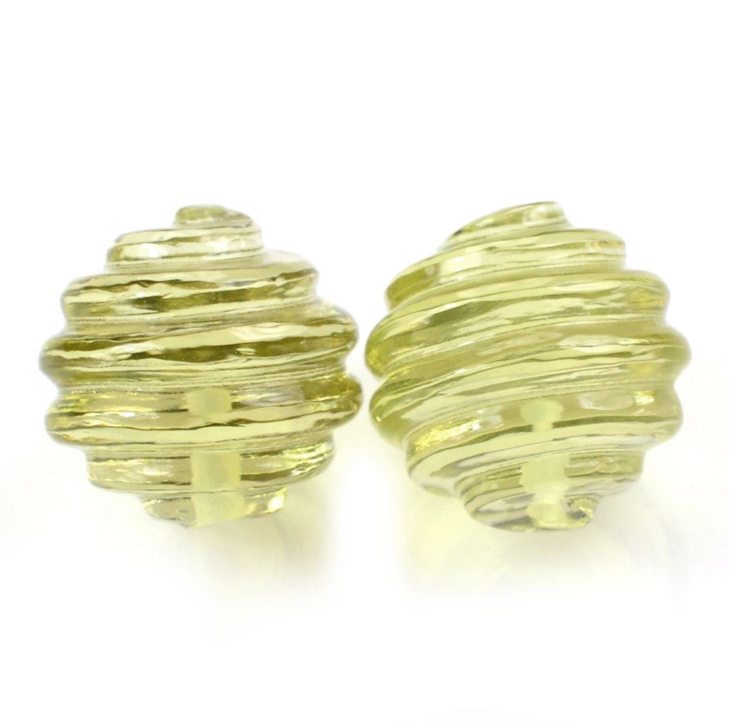 LEMON QUARTZ CONCAVE BALL (HALF DRILL) 12MM 10.08 Cts.