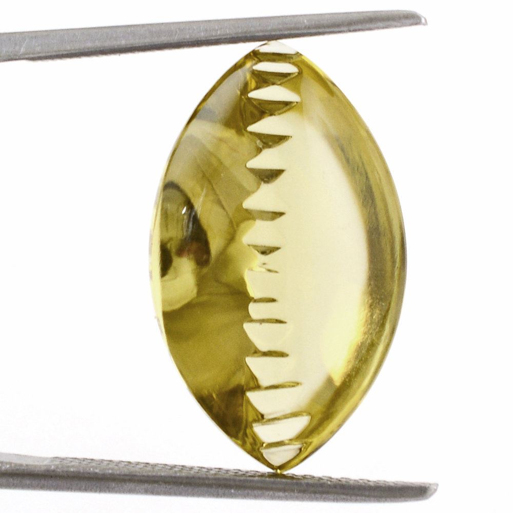 LEMON QUARTZ BUFFTOP ZIP CUT BACK MARQUISE 20X12MM 9.06 Cts.