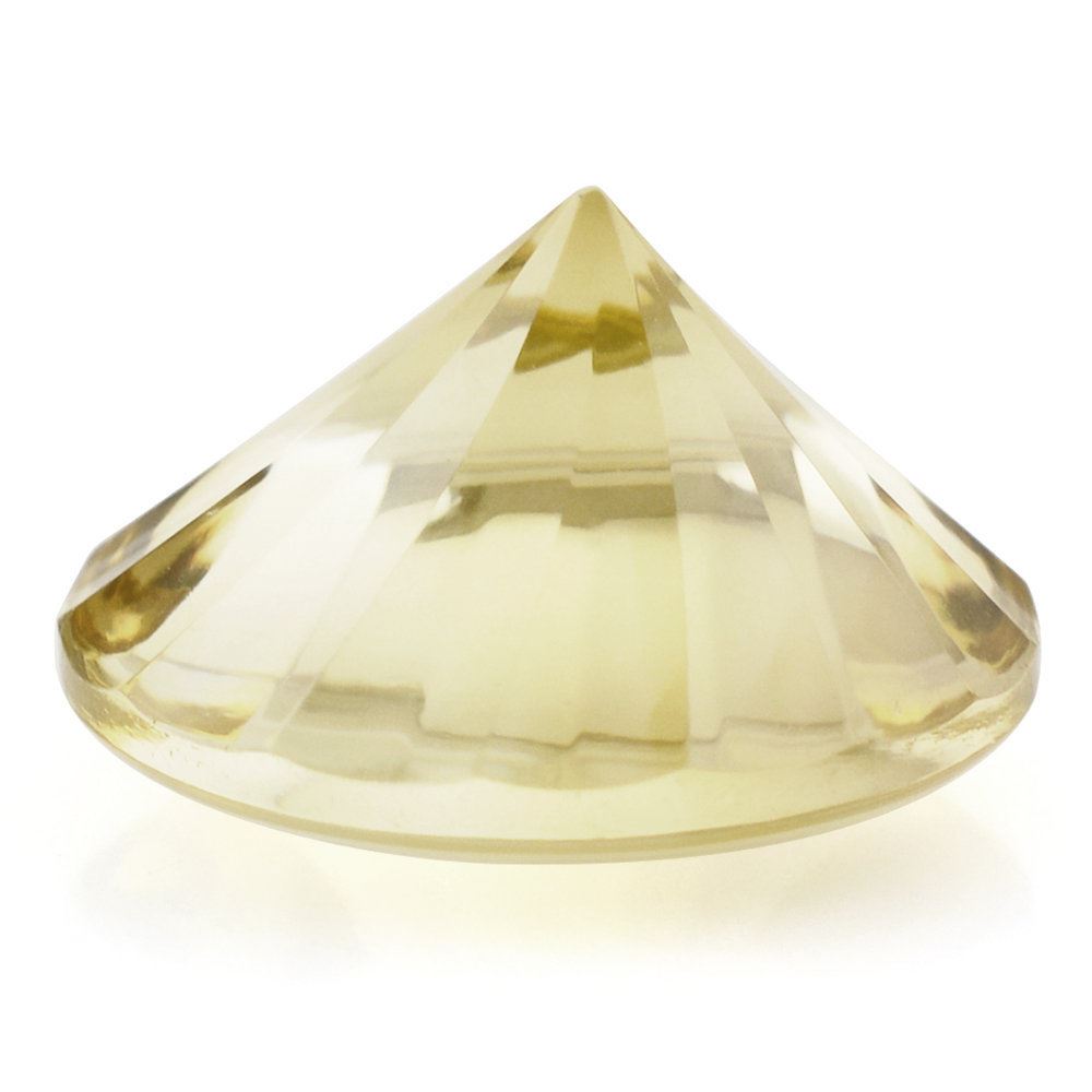 LEMON QUARTZ BUFFTOP ROUND WITH TWISTED CONCAVE 15MM 10.00 Cts.