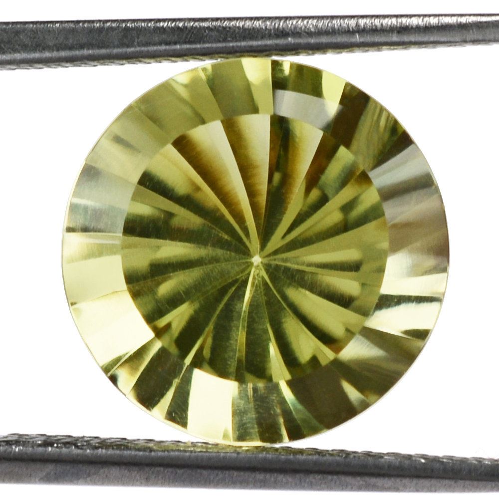 LEMON QUARTZ CHAKRA CUT ROUND 12MM 5.35 Cts.