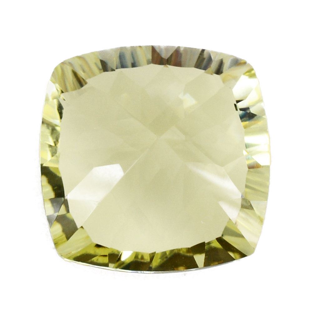 LEMON QUARTZ CONCAVE CUT CUSHION 14MM 10.20 Cts.