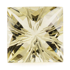 LEMON QUARTZ CHECKER TOP PRINCESS CUT BACK LAZER CUT SQUARE (LITE) 12MM 7.92 Cts.