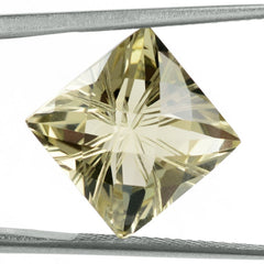 LEMON QUARTZ CHECKER TOP PRINCESS CUT BACK LAZER CUT SQUARE (LITE) 12MM 7.92 Cts.