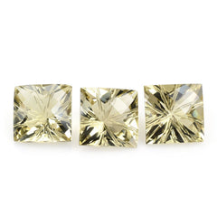 LEMON QUARTZ CHECKER TOP PRINCESS CUT BACK LAZER CUT SQUARE (LITE) 12MM 7.92 Cts.