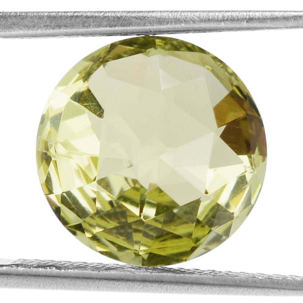 LEMON QUARTZ HIGH DOME ROSE CUT ROUND 12MM 6.35 Cts.