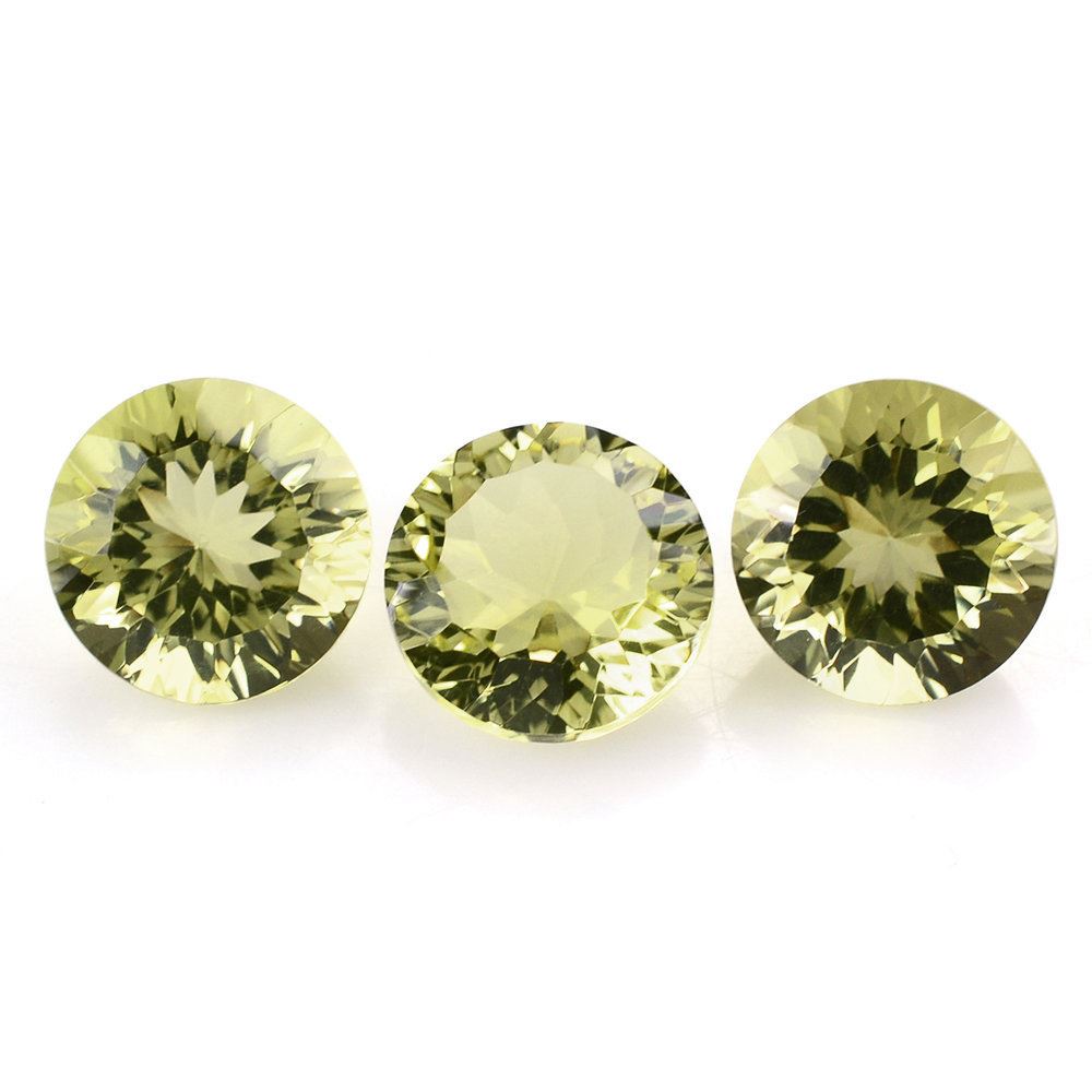 LEMON QUARTZ CONCAVE CUT ROUND 9MM 2.87 Cts.