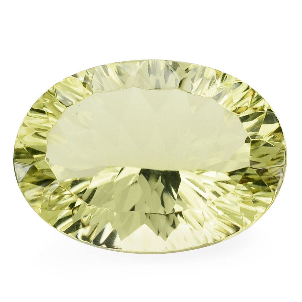 LEMON QUARTZ CONCAVE CUT OVAL 18X13MM 11.25 Cts.