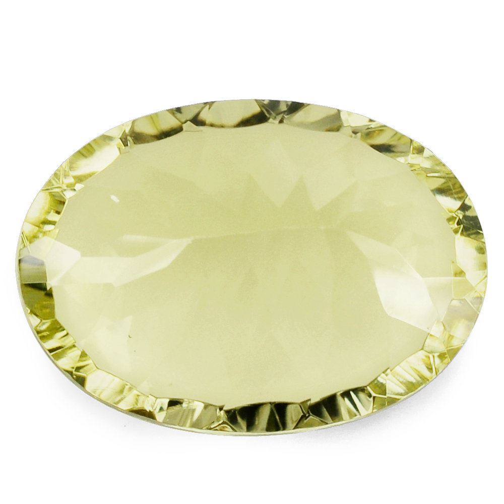 LEMON QUARTZ CONCAVE CUT OVAL 18X13MM 11.25 Cts.