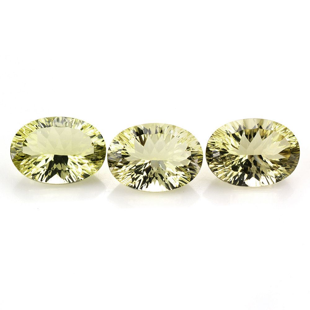 LEMON QUARTZ CONCAVE CUT OVAL 18X13MM 11.25 Cts.