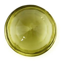 LEMON QUARTZ BUFFTOP CONCAVE STEP CUT BACK ROUND 15MM 9.93 Cts.