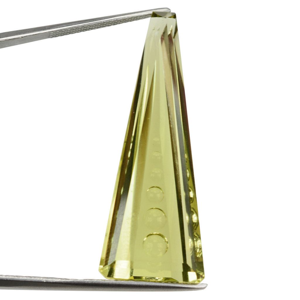 LEMON QUARTZ SUPPER BUBBLE TRAPEZOID 40X15MM 28.30 Cts.