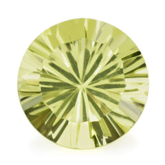 LEMON QUARTZ CONCAVE STRAIGHT FACET ROUND 14MM 8.19 Cts.