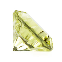LEMON QUARTZ CONCAVE STRAIGHT FACET ROUND 14MM 8.19 Cts.