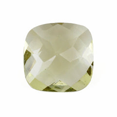 LEMON QUARTZ CHECKER CUT CUSHION (GREEN GOLD) 6MM 0.75 Cts.