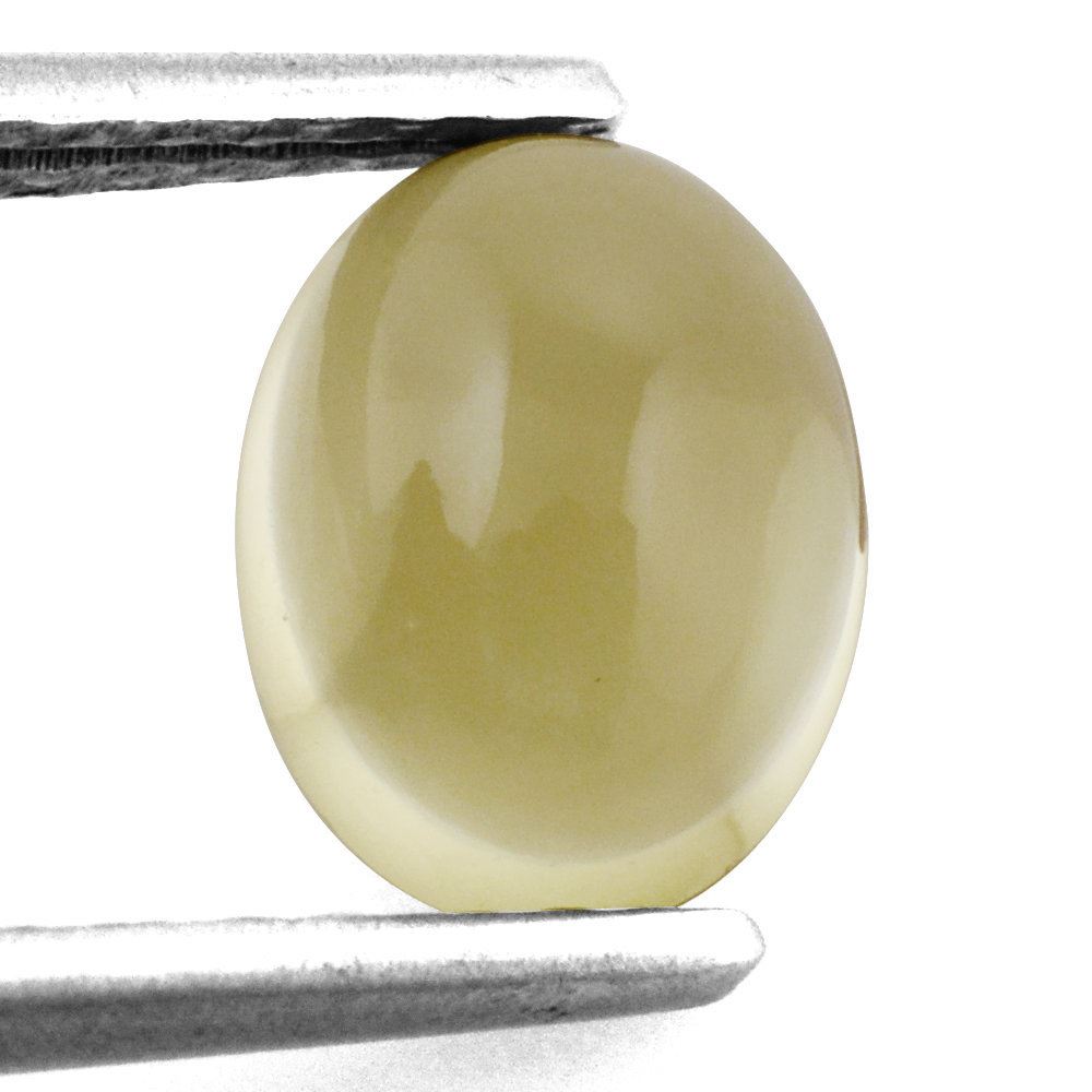 LEMON QUARTZ OVAL CAB (GREEN GOLD) 9X7MM 2.09 Cts.