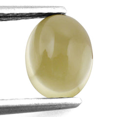 LEMON QUARTZ OVAL CAB (GREEN GOLD) 9X7MM 2.09 Cts.