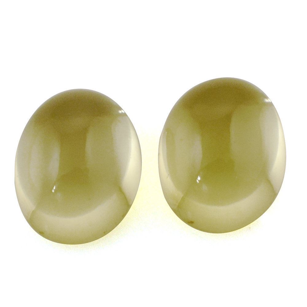 LEMON QUARTZ OVAL CAB (GREEN GOLD) 9X7MM 2.09 Cts.