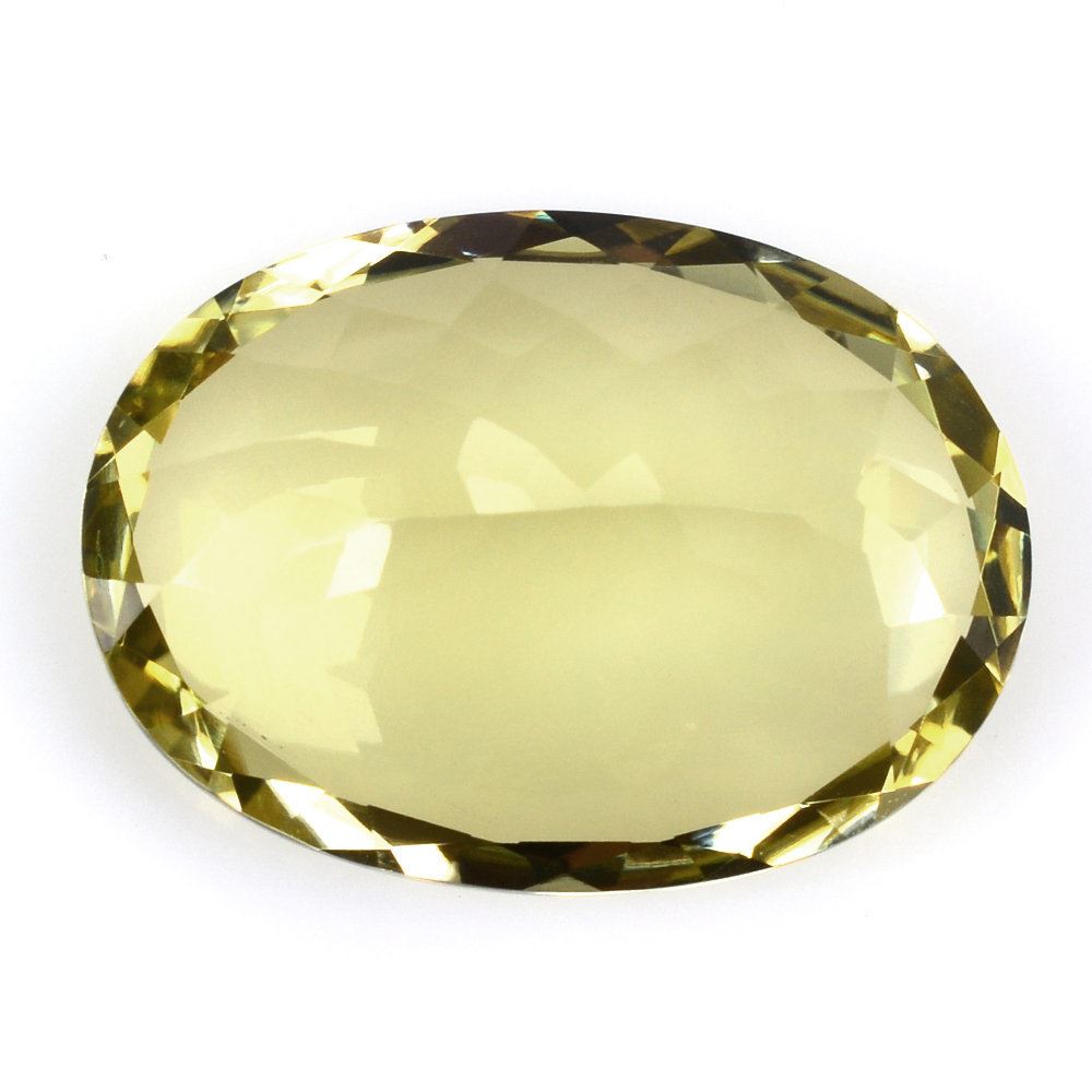LEMON QUARTZ CUT OVAL (GREEN GOLD) 25X18MM 28.50 Cts.