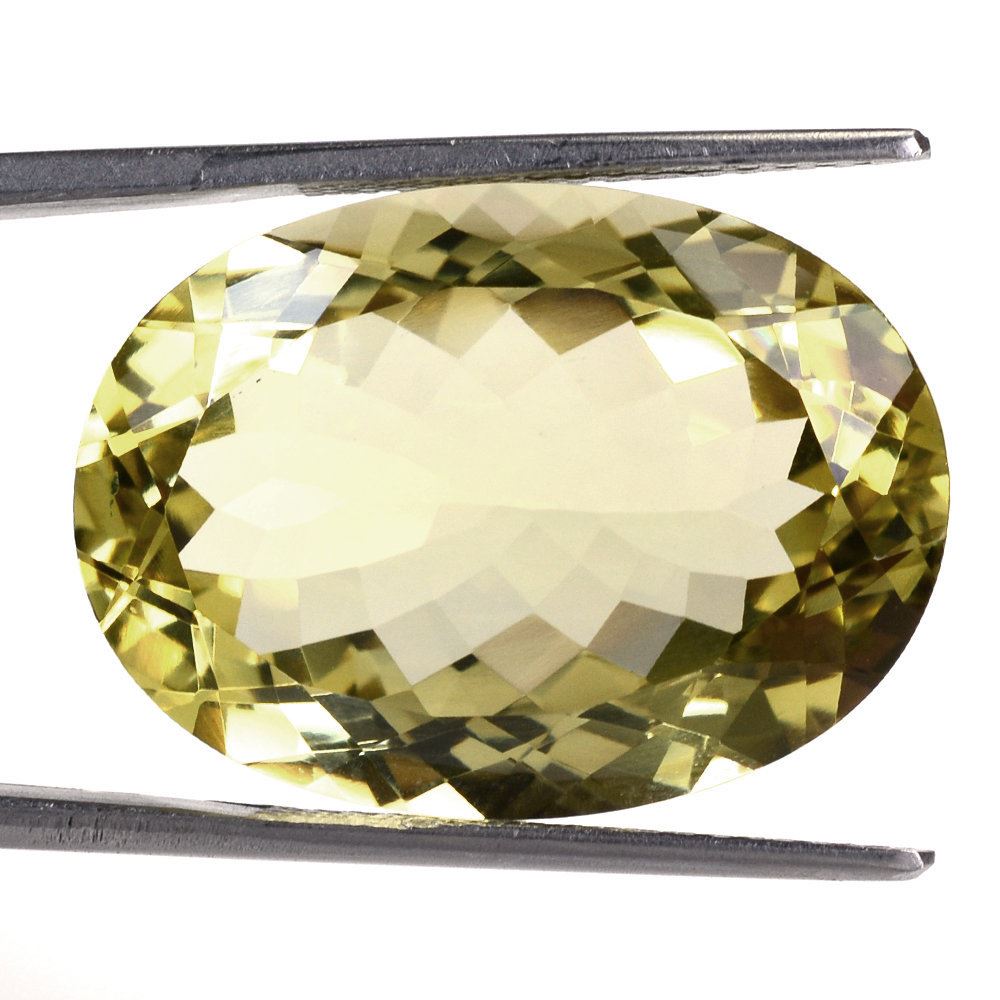 LEMON QUARTZ CUT OVAL (GREEN GOLD) 25X18MM 28.50 Cts.