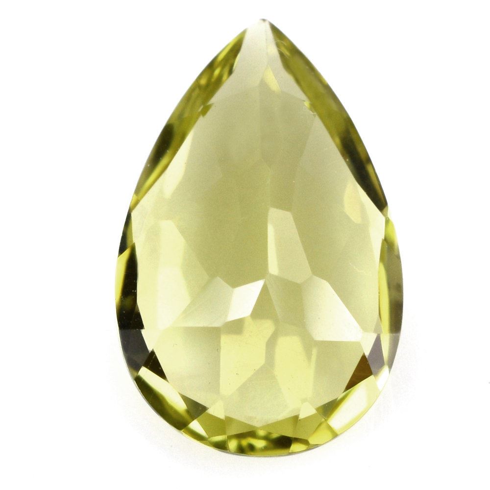 LEMON QUARTZ CUT PEAR (GREEN GOLD) 14X9MM 3.82 Cts.