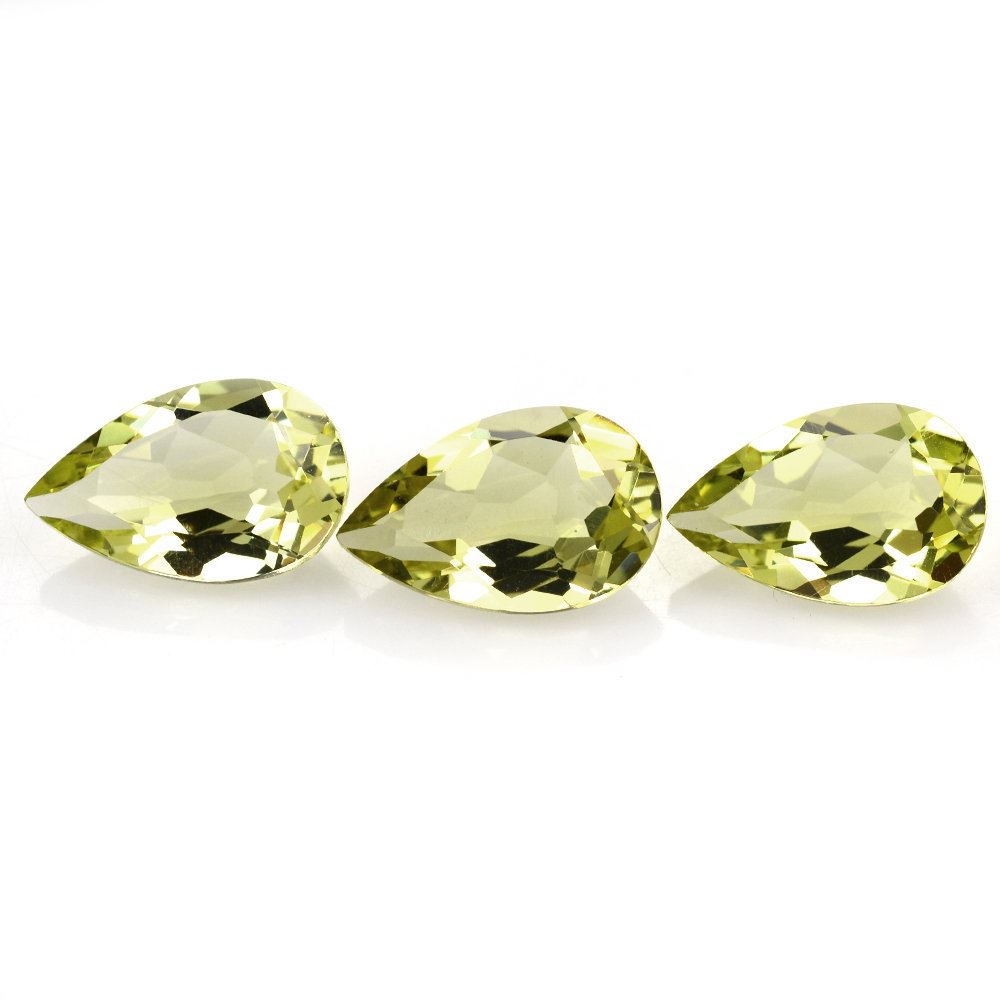 LEMON QUARTZ CUT PEAR (GREEN GOLD) 14X9MM 3.82 Cts.