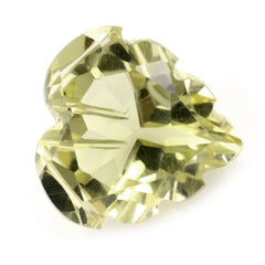 LEMON QUARTZ CARVED HEART (GREEN GOLD) 12MM 5.40 Cts.
