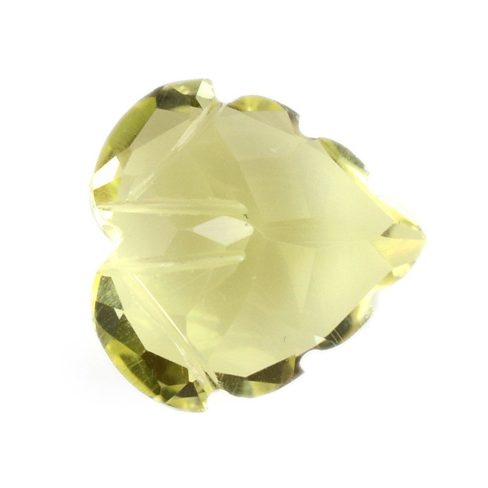 LEMON QUARTZ CARVED HEART (GREEN GOLD) 12MM 5.40 Cts.