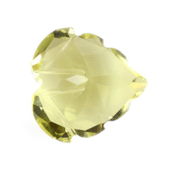 LEMON QUARTZ CARVED HEART (GREEN GOLD) 12MM 5.40 Cts.