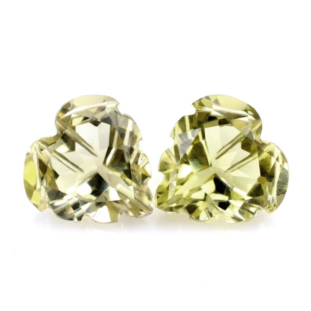 LEMON QUARTZ CARVED HEART (GREEN GOLD) 12MM 5.40 Cts.