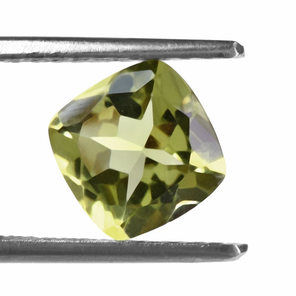 LEMON QUARTZ CUT CUSHION (GREEN GOLD) 8MM 2.03 Cts.