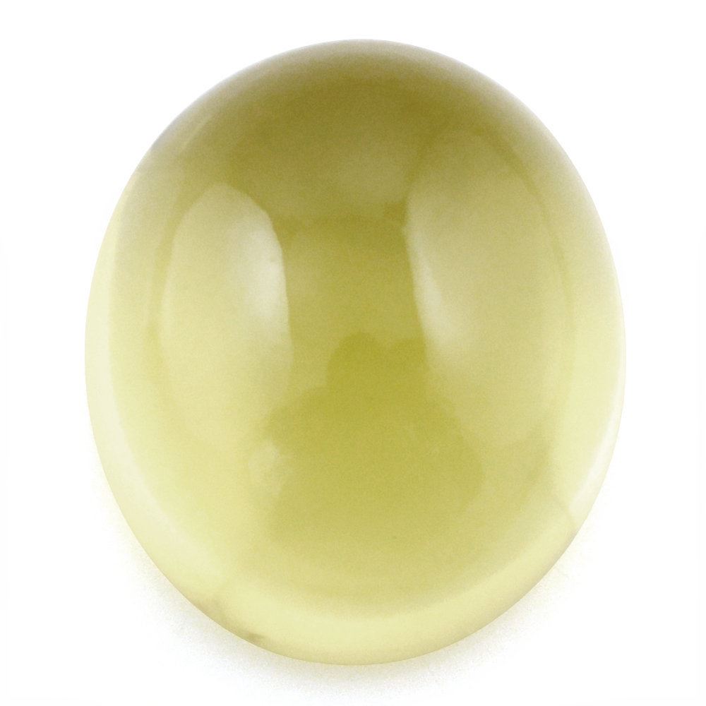 LEMON QUARTZ OVAL CAB (GREEN GOLD) 15X13MM 10.60 Cts.