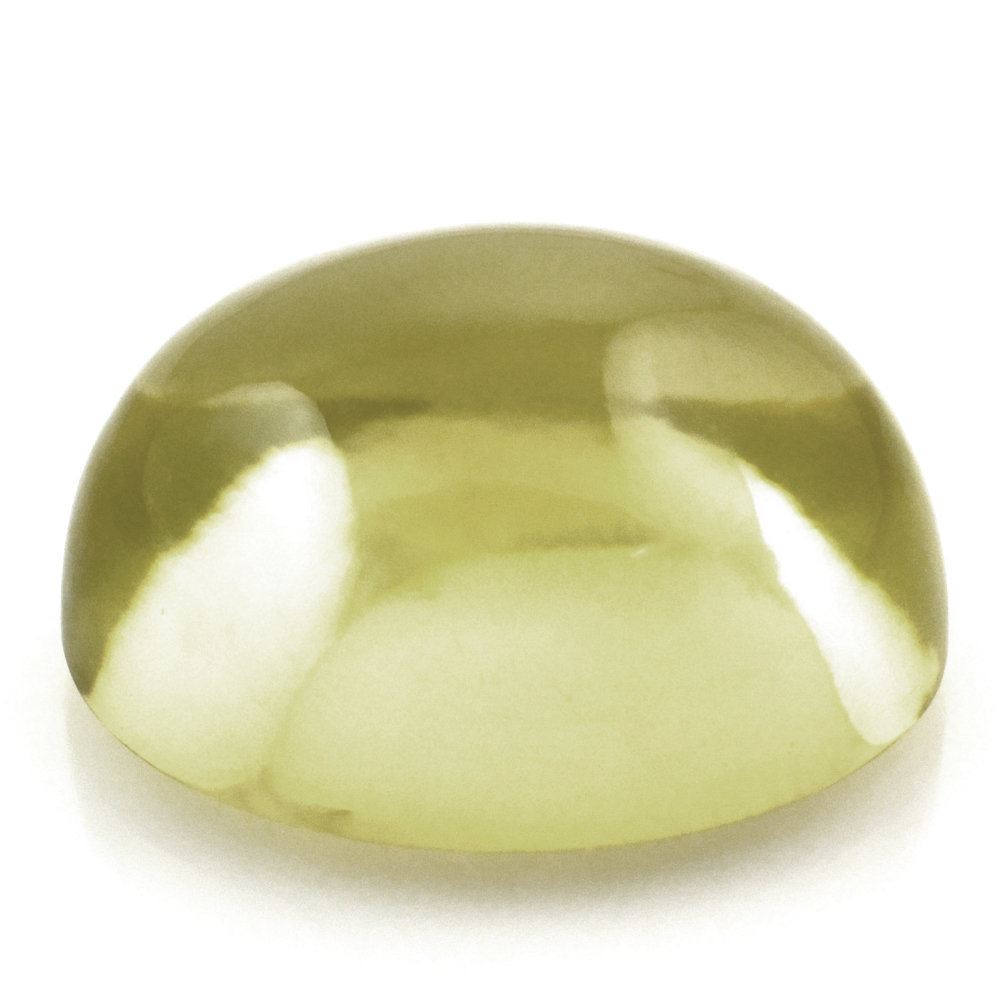 LEMON QUARTZ OVAL CAB (GREEN GOLD) 15X13MM 10.60 Cts.