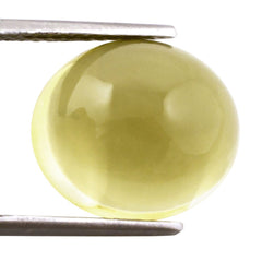 LEMON QUARTZ OVAL CAB (GREEN GOLD) 15X13MM 10.60 Cts.