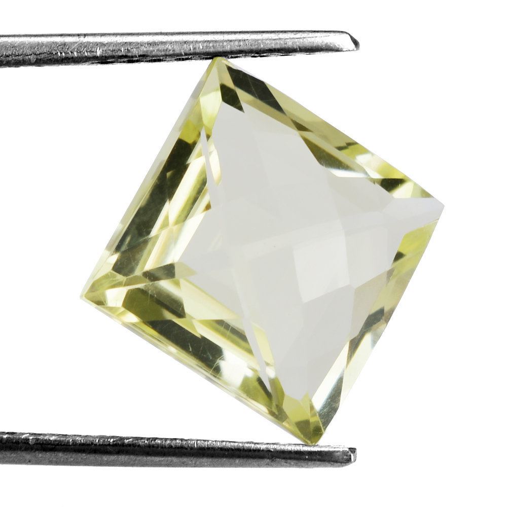 LEMON QUARTZ BRIOLETTE SQUARE (GREEN GOLD) 12MM 8.40 Cts.